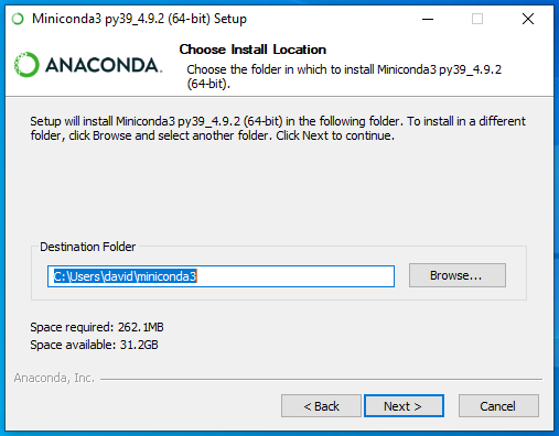 conda install location (W10)